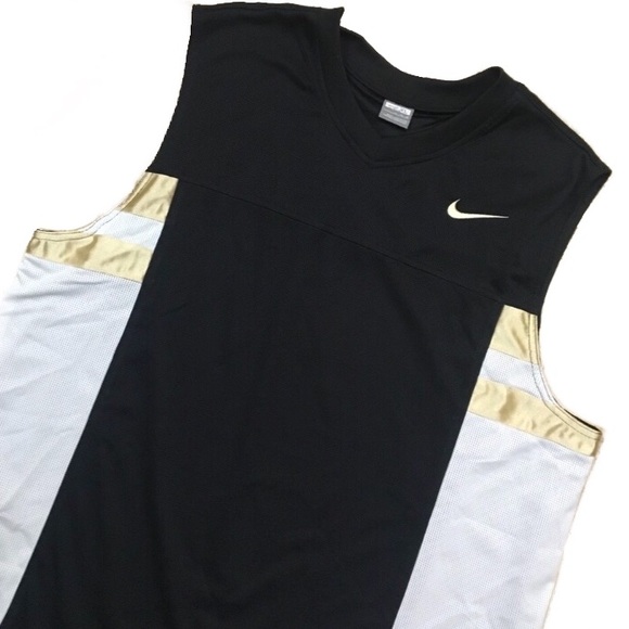 Nike Other - NiKe g0lD sTrIpEd pAnELInG JeRsEy tAnK t0p